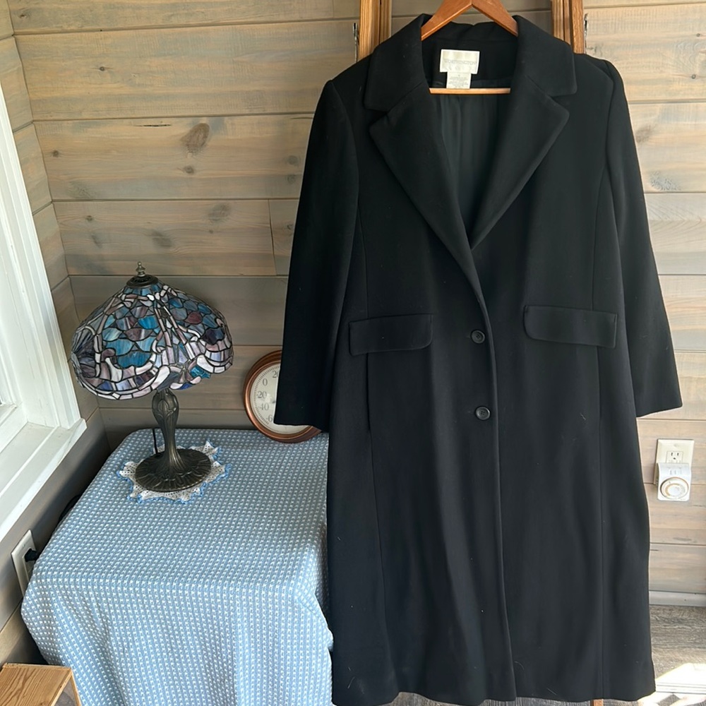 Vintage Worthington Black Wool Longline Dress Coat 8